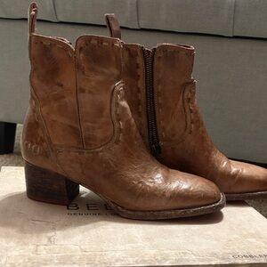 Bed Stu Brown Leather Ankle Booties